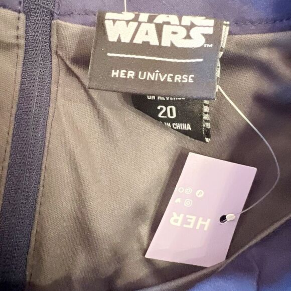 Her Universe Star Wars Ahsoka Tano Retro Dress Blue Nwt Size 20 - Picture 4 of 8